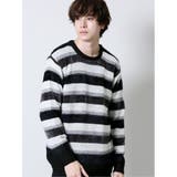ウォッシャブル フェザー×モールボーダー クルーネックニット | TAKA-Q MEN | 詳細画像1