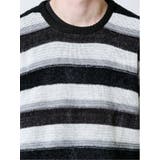 ウォッシャブル フェザー×モールボーダー クルーネックニット | TAKA-Q MEN | 詳細画像6