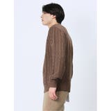 ウォッシャブル グラデーションケーブル クルーネックニット | TAKA-Q MEN | 詳細画像2 