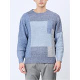 ウォッシャブル パッチワーク風 クルーネックニット | TAKA-Q MEN | 詳細画像15 