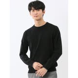 05黒 | ウォッシャブル ウール混 クルーネックニット | TAKA-Q MEN