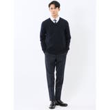 ウォッシャブル ウール混 パネルボーダー Vネックニット | TAKA-Q MEN | 詳細画像5 