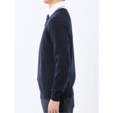 ウォッシャブル ウール混 パネルボーダー Vネックニット | TAKA-Q MEN | 詳細画像7 