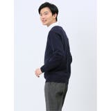 ふわもち 幾何学ジャガード Vネックニット | TAKA-Q MEN | 詳細画像12 
