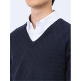 ふわもち 幾何学ジャガード Vネックニット | TAKA-Q MEN | 詳細画像19 