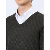 ふわもち 幾何学ジャガード Vネックニット | TAKA-Q MEN | 詳細画像9 