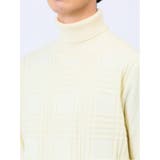 ふわもち チェックジャガード タートルネックニット | TAKA-Q MEN | 詳細画像9 