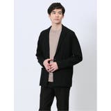 05黒 | ウォッシャブル 綿混ニット ジャケット | TAKA-Q MEN