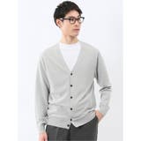 03ライトグレー | ウォッシャブル バンブーニット Vネックカーディガン | TAKA-Q MEN