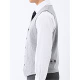 ウォッシャブル ウール混 ダイヤ柄 前開きベスト | TAKA-Q MEN | 詳細画像16 