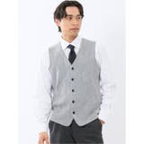 06グレー | ウォッシャブル ウール混 ダイヤ柄 前開きベスト | TAKA-Q MEN