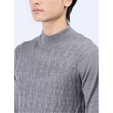 ウォッシャブル ウール混リンクスダイヤ モックネックニット | TAKA-Q MEN | 詳細画像20 
