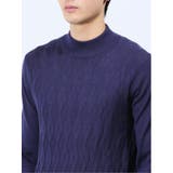 ウォッシャブル ウール混リンクスダイヤ モックネックニット | TAKA-Q MEN | 詳細画像8 