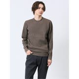 30茶 | ブリスター編み モックネックニット | TAKA-Q MEN