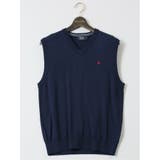 75紺 | 【大きいサイズ】ポロ/POLO 綿混無地 Vネックニットベスト | TAKA-Q MEN
