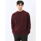 15ワイン | ウォッシャブル ストレッチ 鹿の子 モックネックニット | TAKA-Q MEN