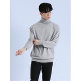 03ライトグレー | ミドルゲージ タートルネック ニット | TAKA-Q MEN