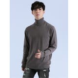 04グレー | ミドルゲージ タートルネック ニット | TAKA-Q MEN