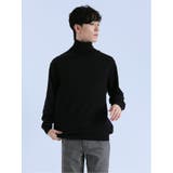 05黒 | ミドルゲージ タートルネック ニット | TAKA-Q MEN