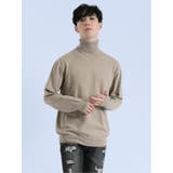 33ベージュ | ミドルゲージ タートルネック ニット | TAKA-Q MEN
