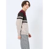 モール三段配色 クルーネックニット | TAKA-Q MEN | 詳細画像4 