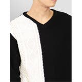 ウォッシャブル 編地切替 Vネックニット | TAKA-Q MEN | 詳細画像18 