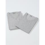 04グレー | 【大きいサイズ】フィラ/FILA 綿混 Vネック半袖インナー 2枚組 | TAKA-Q MEN