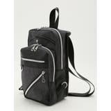 05黒 | デニム調 ダブルジップ ボディバッグ | TAKA-Q MEN