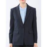 ウーリッシュ リラクシング 1ボタンジャケット＋セミワイドパンツ 紺 | TAKA-Q WOMEN | 詳細画像5 