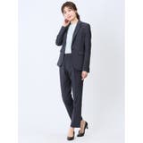 75紺 | ストレッチウォッシャブル 1ボタンジャケット+テーパードパンツ ウィンドペン紺 | TAKA-Q WOMEN
