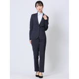 75紺 | ストレッチウォッシャブル 1ボタンジャケット+テーパードパンツ 紺 | TAKA-Q WOMEN