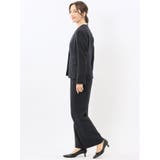 ストレッチウォッシャブル ノーカラージャケット＋セミワイドパンツ ウーリッシュ紺 | TAKA-Q WOMEN | 詳細画像2 