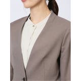 シャークスキン カラーレスジャケット+セミワイドパンツ ベージュ | TAKA-Q WOMEN | 詳細画像7