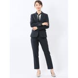 75紺 | ストレッチウォッシャブル 1ボタンジャケット＋テーパードパンツ 紺 | TAKA-Q WOMEN