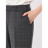 ストレッチウォッシャブル 1ボタンジャケット+テーパードパンツ チェックグレー | TAKA-Q WOMEN | 詳細画像13