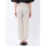 麻調合繊 1ボタン7分袖ジャケット+テーパードパンツ ベージュ | TAKA-Q WOMEN | 詳細画像12