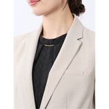 麻調合繊 1ボタン7分袖ジャケット+テーパードパンツ ベージュ | TAKA-Q WOMEN | 詳細画像8