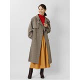 チェック柄 ダブルトレンチコート | TAKA-Q WOMEN | 詳細画像2