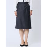 ウール混チェック柄 タイトスカート 紺(セットアップ可能) | TAKA-Q WOMEN | 詳細画像5 