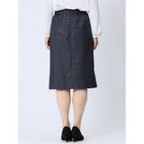 ウール混チェック柄 タイトスカート 紺(セットアップ可能) | TAKA-Q WOMEN | 詳細画像7 