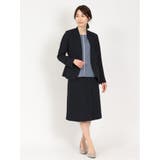 ダブルクロス フレアースカート 紺(セットアップ可能) | TAKA-Q WOMEN | 詳細画像13