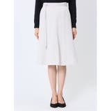 麻調合繊 フレアースカート ライトグレー(セットアップ可能) | TAKA-Q WOMEN | 詳細画像5 