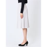 麻調合繊 フレアースカート ライトグレー(セットアップ可能) | TAKA-Q WOMEN | 詳細画像6 