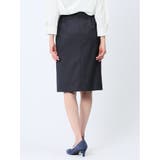 ウール混インディゴ調 タイトスカート(セットアップ可能) | TAKA-Q WOMEN | 詳細画像3