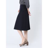ストレッチウォッシャブル フレアースカート 紺(セットアップ可能) | TAKA-Q WOMEN | 詳細画像2