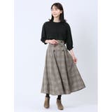チェック柄 ロングフレアースカート | TAKA-Q WOMEN | 詳細画像10