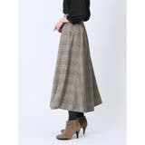 チェック柄 ロングフレアースカート | TAKA-Q WOMEN | 詳細画像2