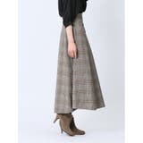 チェック柄 ロングフレアースカート | TAKA-Q WOMEN | 詳細画像4