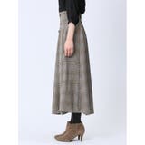 チェック柄 ロングフレアースカート | TAKA-Q WOMEN | 詳細画像6