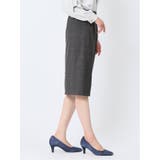 レーヨン混ストレッチ タイトスカート チェックグレー(セットアップ可能) | TAKA-Q WOMEN | 詳細画像4 